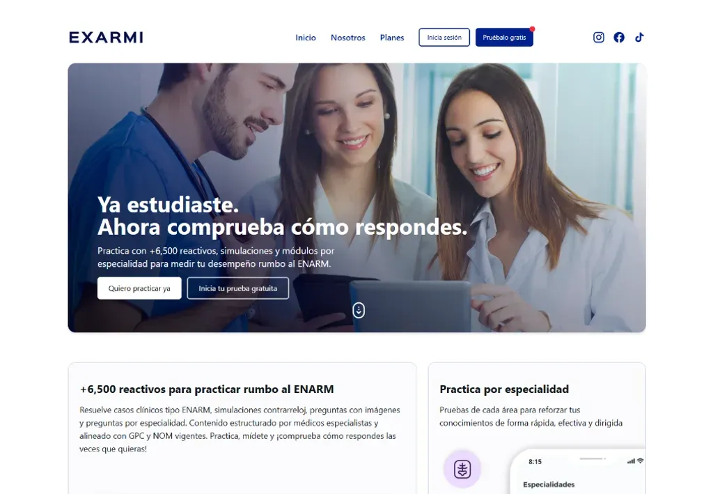 Exarmi: Preparación para el ENARM · Web 1