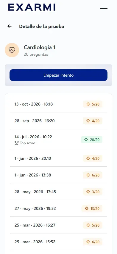 Exarmi: Preparación para el ENARM · Web Móvil 4
