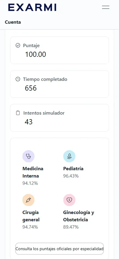 Exarmi: Preparación para el ENARM · Web Móvil 8