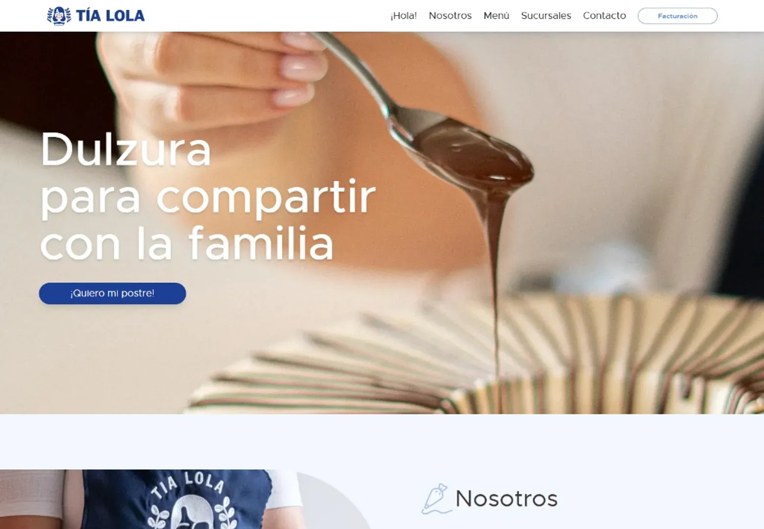Tía Lola: Sitio y catálogo digital de pastelería · Web 1