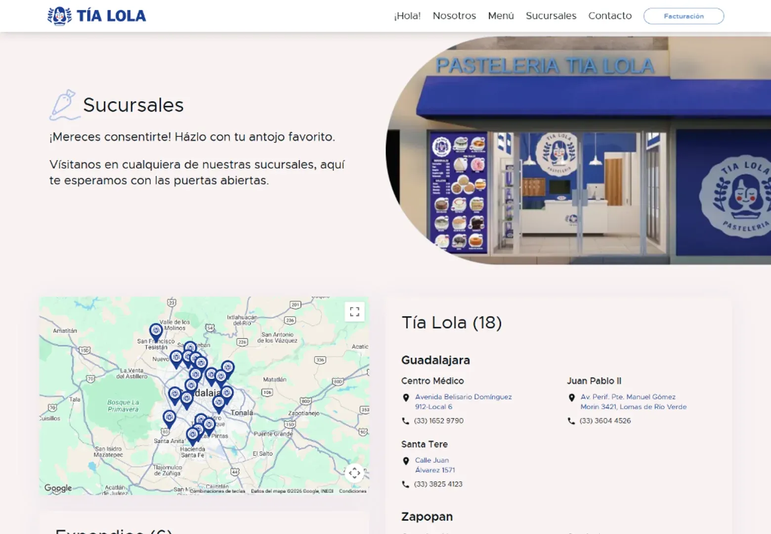 Tía Lola: Sitio y catálogo digital de pastelería · Web 5